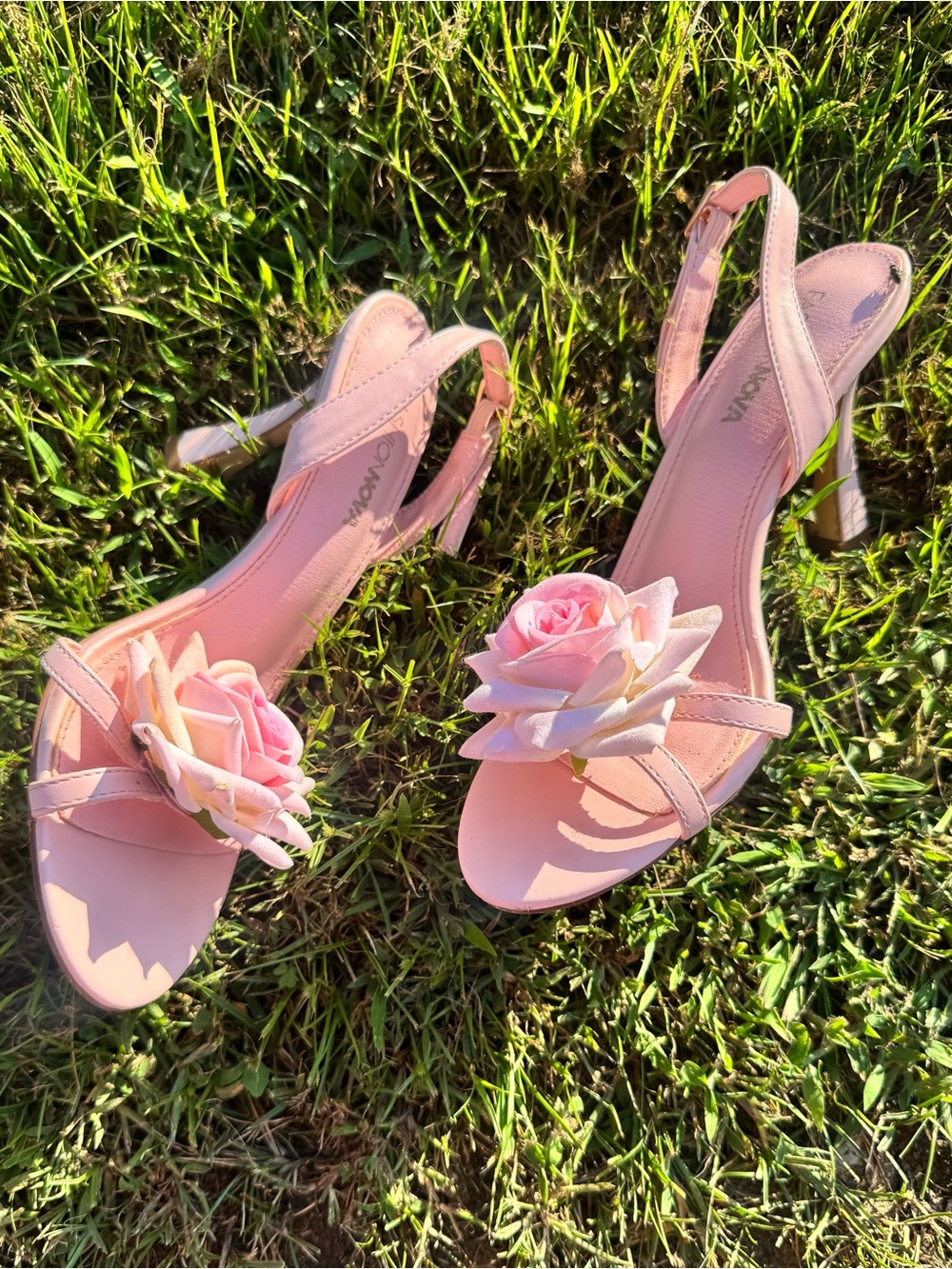 Pink Floral Slingback heels